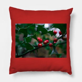Wild Holly Berries Pillow