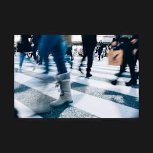 Blur of People Crossing Shibuya Crossing in Tokyo T-Shirt