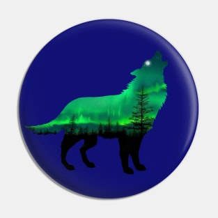 Aurora Wolf Pin