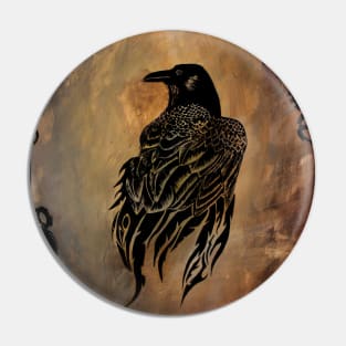 Clockwork Raven Pin