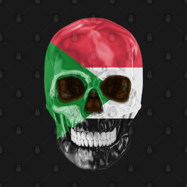 Sudan Flag Skull - Gift for Sudanese With Roots From Sudan by Country Flags