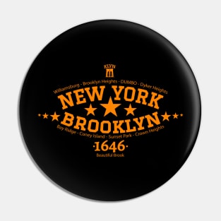 New York Brooklyn, Brooklyn Schriftzug, Brooklyn college style Logo Pin