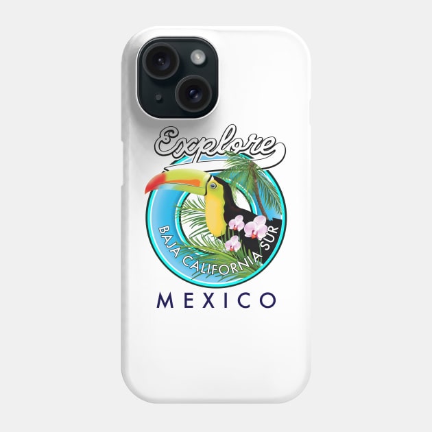 Baja California Sur mexico retro logo Phone Case by nickemporium1