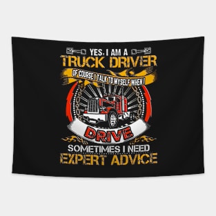 Vintage Funny I Drive a Truck Tapestry