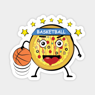 Pizza Basketball Player - Funny Character Illustration Magnet