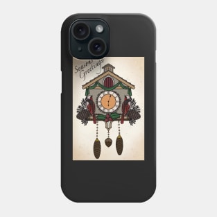 Seasons Greetings Cuckoo Clock Phone Case