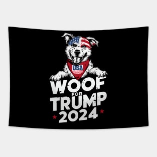 Woof For Trump Election America Dog Usa 2024 Tapestry