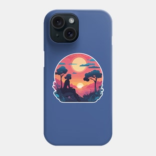 sunset  heart Phone Case