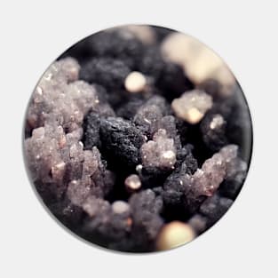 Druzy Quartz Black Wiccan Crystal Pin