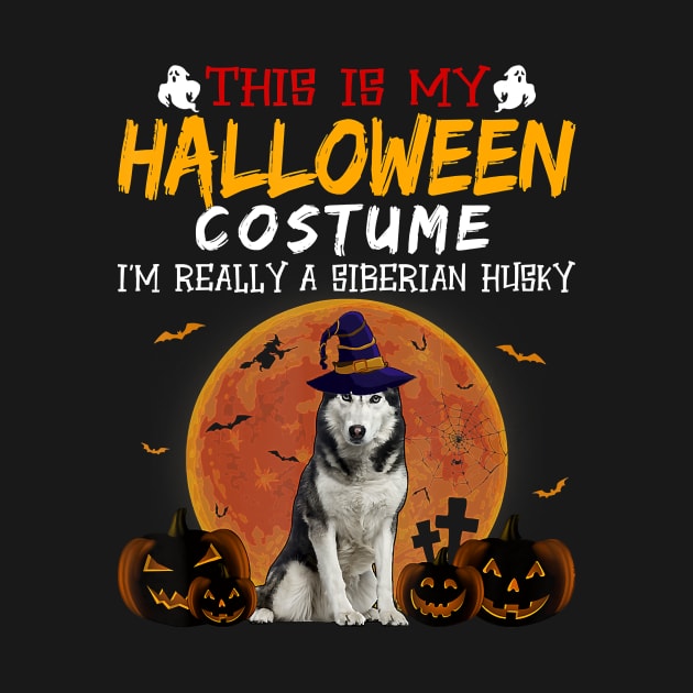 Halloween Vintage Loves Siberian Husky Funny Dog Mom Dad by JaydeMargulies