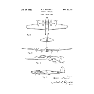 Bombing Airplane Patent Black T-Shirt