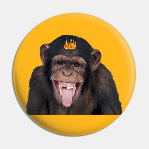 Funny monkey Pin by MIXOshop