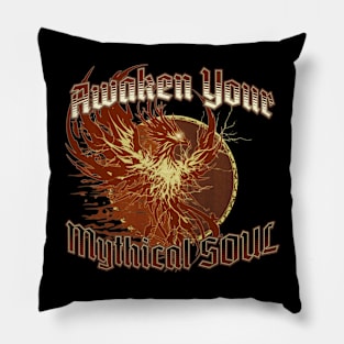 Awaken Your Mythical Soul Red Phoenix Pillow