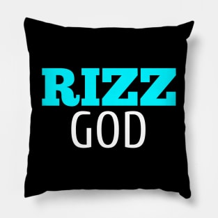 Rizz God Winter Light Blue Pillow