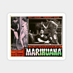 1930s vintage propaganda - Marihuana " the weed with roots in hell " Magnet