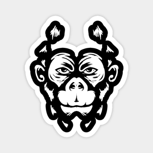 Gorilla face in white Magnet