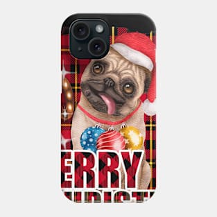 Merry Christmas pug Phone Case