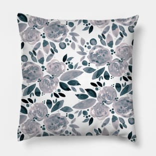 Watercolor flower bouquet pattern - neutral Pillow