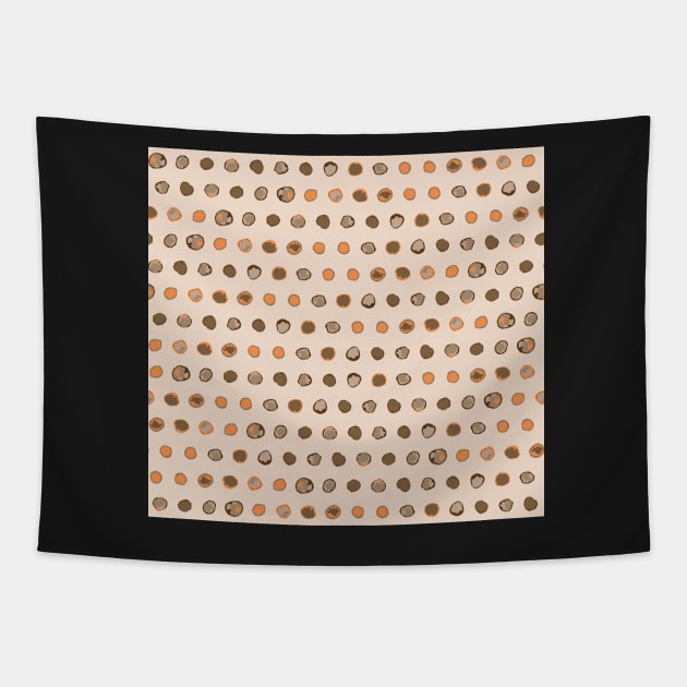 Watercolor dot to dot in fawn, orange and cream Tapestry by FrancesPoff