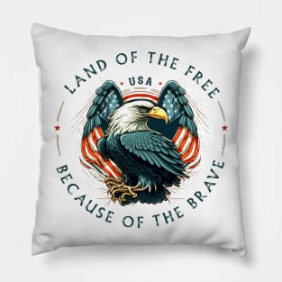 Land Of The Free Because Of The Brave Pillow