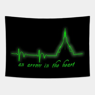 Arrow in the Heart Green Tapestry