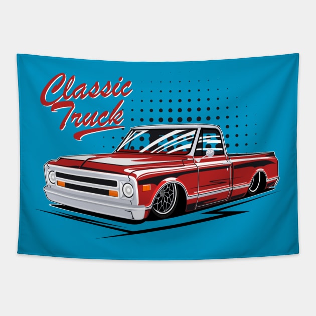 chevy classic truck low ride Tapestry by masjestudio