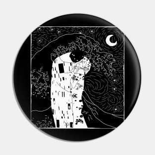 the kiss under the starry night - minimal Pin