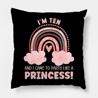 Ten Years Old 10Th Birthday Princess 10 Birthday Pillow