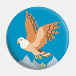 Hawk Hand Drawn Illustration Pin