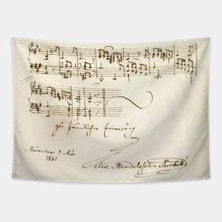 Felix Mendelssohn | Original score, manuscript with signature Tapestry