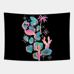 Retro Palm Springs Sunset Tapestry