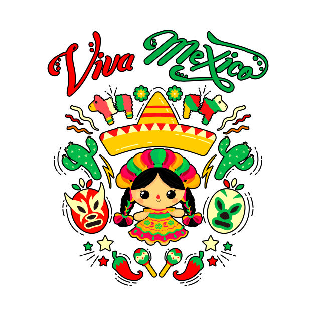 Viva Mexico Mexican Independences Day - I Love Mexico by JennyArtist