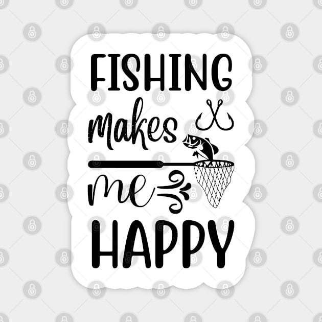 Less Talk More Fishing - Gift For Fishing Lovers, Fisherman - Black And White Simple Font Magnet by Famgift