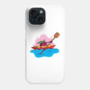 cute plum in a rowboat rowing in a lake Phone Case