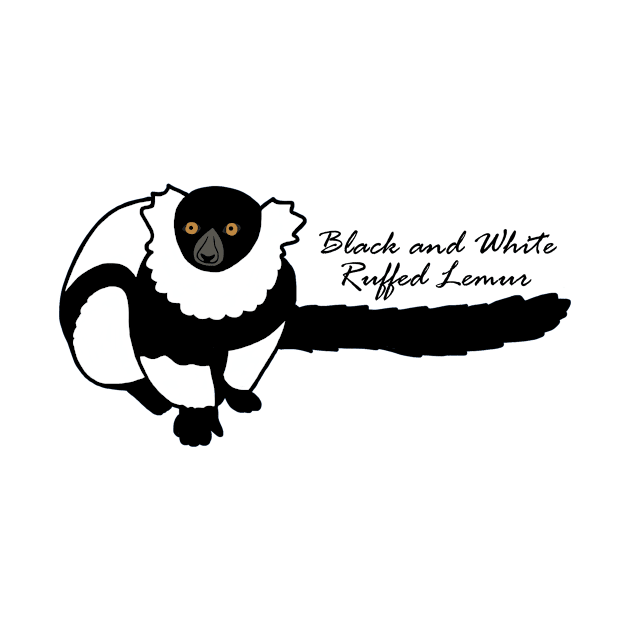 Kizzy B&W Ruffed Lemur w/ Common Name by wildlifeandlove