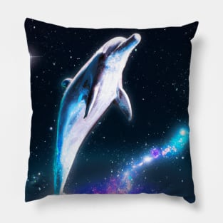 dolphin in space Pillow