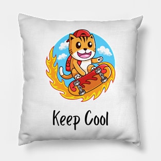 Keep Cool funny cat design Pillow