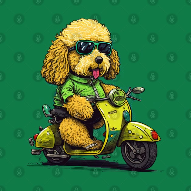 BMF Golden Doodle Riding Scooter by Bee's Pickled Art