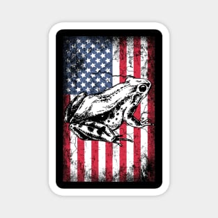 Patriotic Frog American Flag Magnet