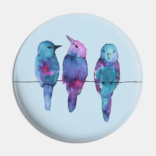 Three birds on a wire Pin