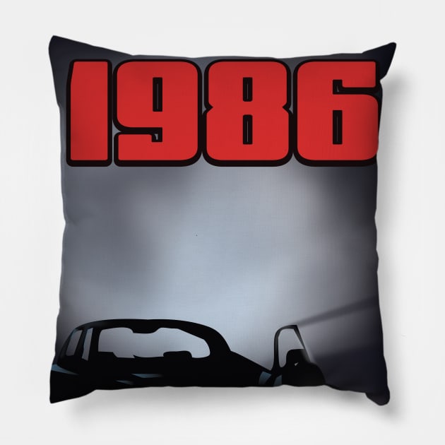 1986 sports car poster Pillow by nickemporium1
