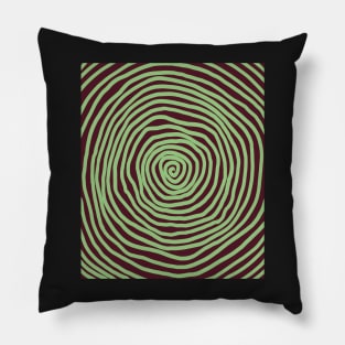 spiral pattern green brown halloween Pillow