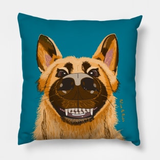 Smiley Dog. German Shepherd. Pillow