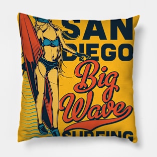 San Diego Surf Girl Pillow