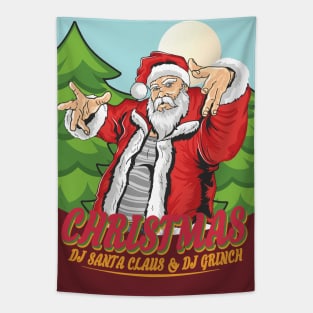 funny christmas Dj Tapestry