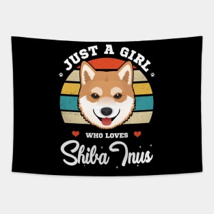 Just a Girl Who Loves Shiba Inus Tapestry