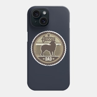 Aussie Dad - Distressed Australian Shepherd Silhouette Design Phone Case