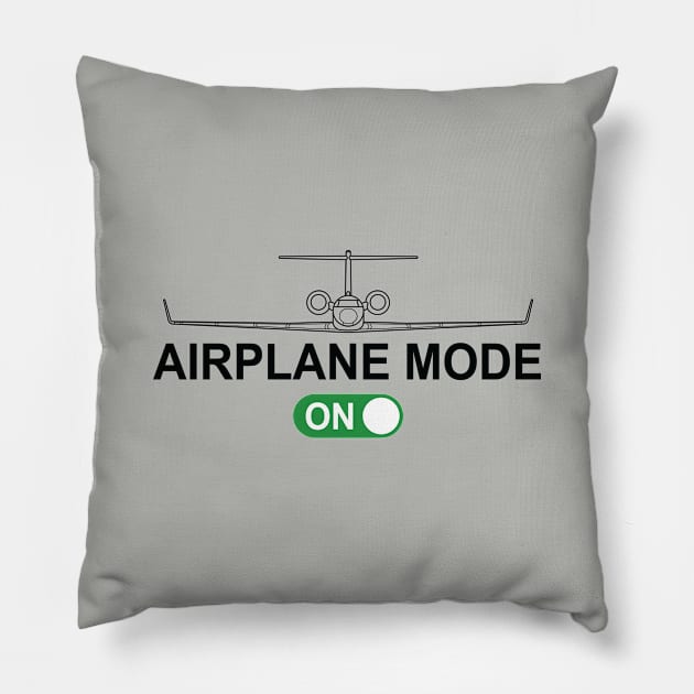 Airplane Mode On Corporate Jet Pillow by zehrdesigns