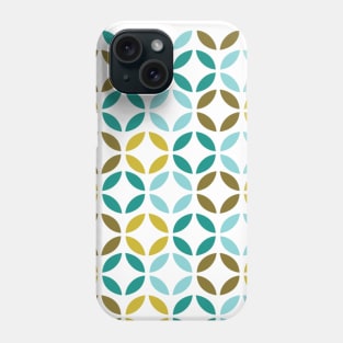 Mid Century Modern Teal Gold Petal Print Phone Case