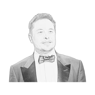 Elon Musk Pencil Sketch T-Shirt